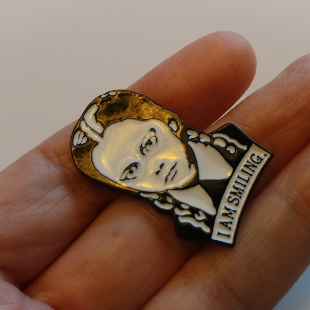 Wednesday Addams I am smiling hat pin - Picture 3 of 5